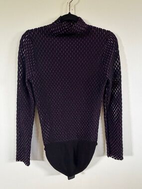 Opening Ceremony Mesh Turtleneck Bodysuit purple long sleeve medium